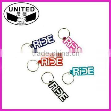 Eco-friendly material novelty keychains with custom shape, cheap decoration custom keychains