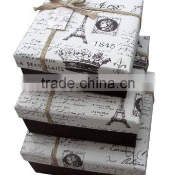 Yiwu todaycollection hard paper board whole sale Paris design gift box with ribbon