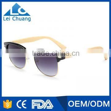 plastic and alloy frame with handmade temple wholesale bamboo sunglasses