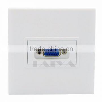 3+4 VGA Wall Face Plate With Backside Screw Connection Support customization