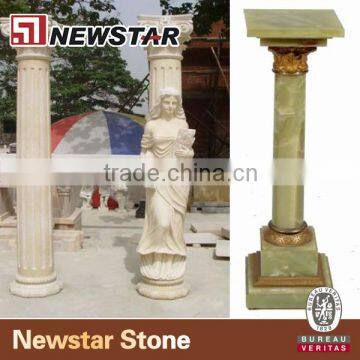 Newstar marble onyx pedestal column,solid onyx pillar