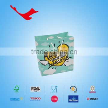 Custom logo printed High Quality Paper Bag with handle for Shopping