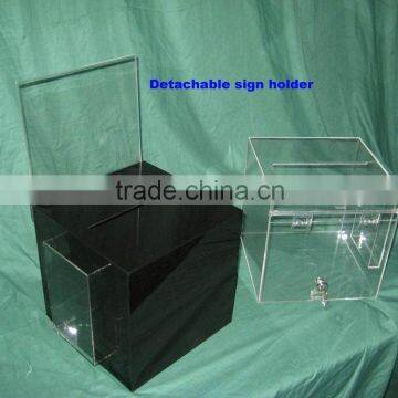 acrylic ballot box with poster holder