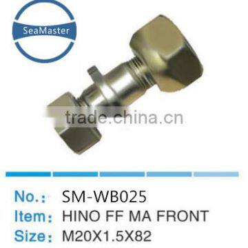 High strenth alloy wheel bolt with nut M20*1.5*82mm for trucks and autos