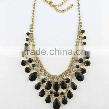 Europe trendy black beads cup chain designs necklace