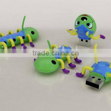 Customized logo 64GB Soft PVC bug shaped USB flash drive gift 100% real capacity usb flash disk memory USB 2.0