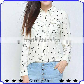 Fashion Star Printed Women Korean style shirt,designer blouses pictures