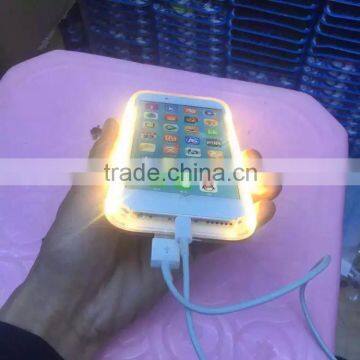 2016 led phone case with power bank can lights up your face