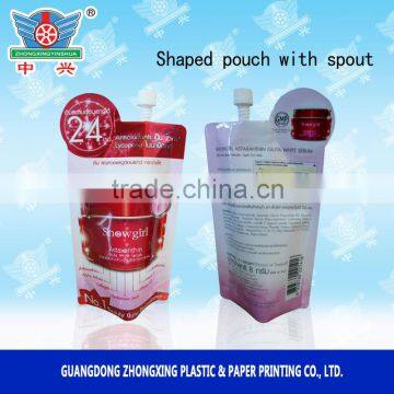 Food Grade Laminating Cosmetic Sample Sachet in Spout Pouch Style