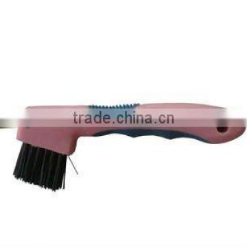 Soft grip deluxe Hoof pick brush