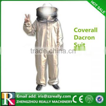 Coverall dacron bee protection clothing suits with veil and zipper