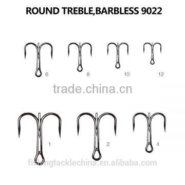 2015 OEM round treble barbless fishing hooks