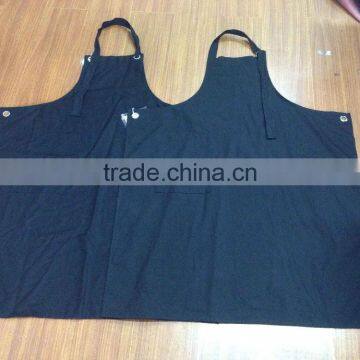 Black Big Apron With Grommet and Pocket photo-2