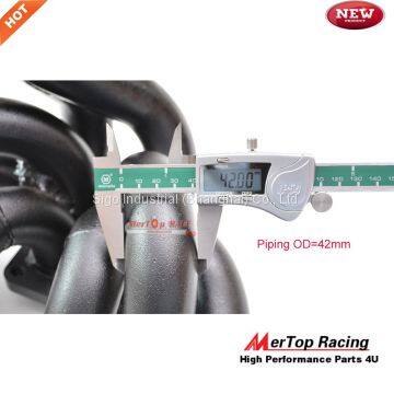 Mertop 3mm Thick Black Coated T4 DivideToyot* Supra 93-98 2JZ-GTE 2JZ Twin Turbo Turbo Manifold +46mm Wastegate photo-4