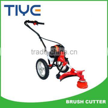 Petrol Hand Push Grass Cutting Machine , Grass Trimmer With Two Wheels