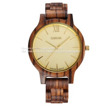 Roma Numbers New Women Style Classic Wooden Wrist Watch photo-5