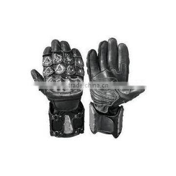 Custom made leather motorbike gloves