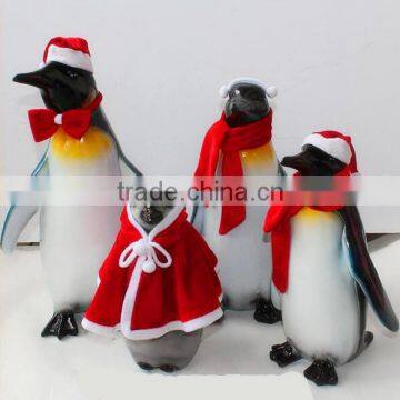 custom made resin penguin sculpture Christmas display