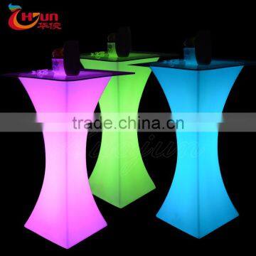 Commercial bar furniture rechargable battery color changing led bar table