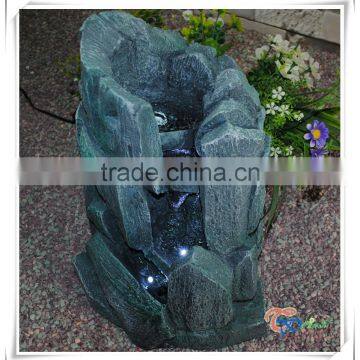 Beautiful tabletop artificial fiberglass rock waterfall