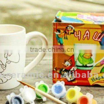 bisque mug ceramic DIY paint set painting education