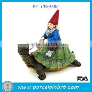 The elderly riding turtle resin fairy garden decor