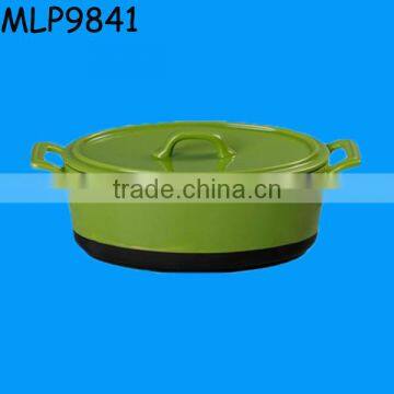 Wholesale Lifestyle Oval Green Cheap Ceramic Terrine