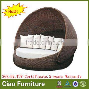 Outdoor wicker furniture garden sunbed rattan round bed