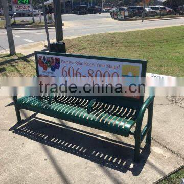 steel advertisement bench