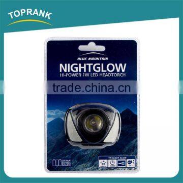 Best price 1W led headtorch, ABS high power led headlight