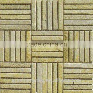 High Quality Yellow Mosaic Slate Tiles For Bathroom/Flooring/Wall etc & Mosaic Tiles On Sale With Low Price