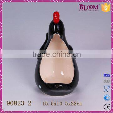 Black Rooster Ceramic Toilet Brush Holder photo-2