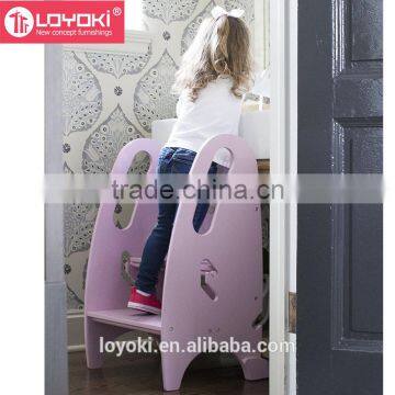 Adjustable Height Child Step Stool Kitchen or Bathroom Kids Footstool Wooden Non-Tip Design for Kids Foot Stool photo-6