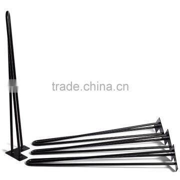 Factory Price Sale Matt Black Cast Iron 28 Inch Metal Hairpin Leg for Wood Furniture photo-3