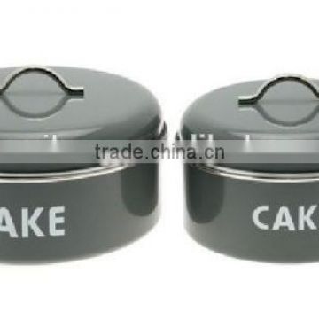 Set of 2 Metal Cake Bin