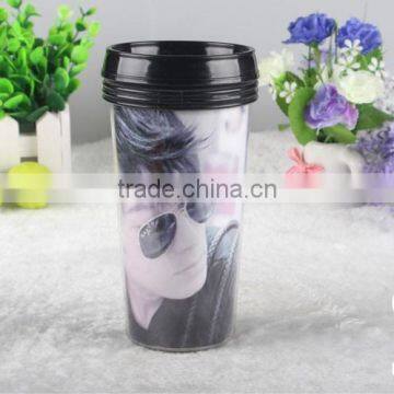 China Factory Wholesale Plastic Custom Paper Insert Travel Mug Cup photo-4
