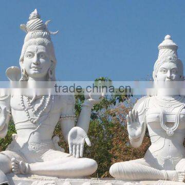 Outdoor Decoration Hand Carved Marble Stone Large Shiva Statue photo-2