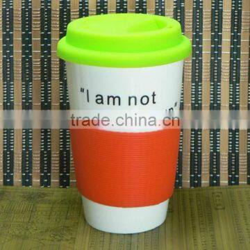 Hot Selling Ceramic Mug Coffee Mug With Silicone Lid photo-2