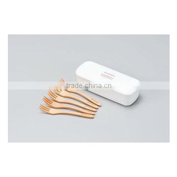 Restaurant desert flateware bamboo wood forks,family eco friendly portable western flatware