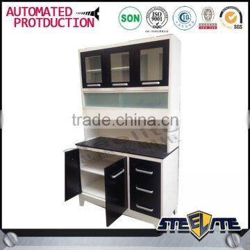 Custom Made Black Kitchen Cabinet Set With 3 Door Almirah Design photo-2