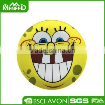 FDA standard kids melamine kids dishes, children face unique dinner plates with smiling face& teeth