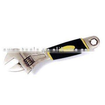 Adjustable wrench with double colour soft grip handle(wrench,adjustable wrench,hand tool)