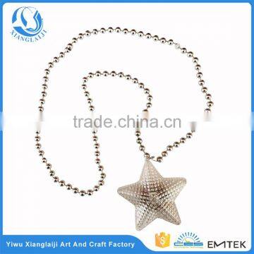 4th of July led flashing star pendant latest design beads necklace