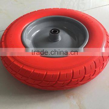 cheap price 3.50-8 red color pu wheel