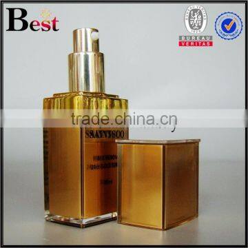 Unique Design Empty Fancy Square Triangle Shape Gold Lotion Acrylic Bottle 15ml 30ml 50ml Lotion Bottle photo-3