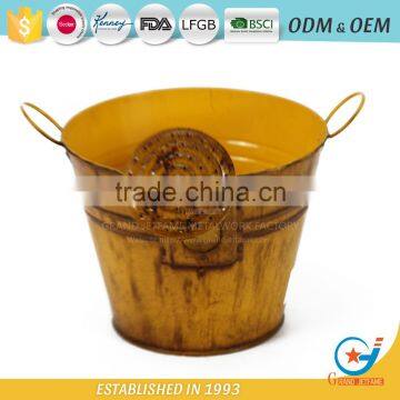 10 Inch Garden Unique Powder Coated Coloured Metal Plant Colored Flower Pots Coloured Plant Pots Metal photo-3