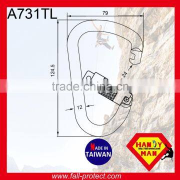 Twist Lock 25KN Mountaineer Climbing D Type Carabiner Made Of Aluminum photo-2