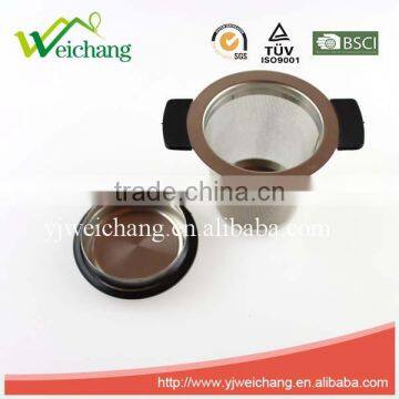 WCJ447 Tea Strainer Steeper Infuser Brew-in-mug Extra-fine Mesh With Lid Best for Infusing and Steeping Loose Leaf Teas Herbs S photo-2