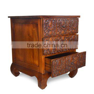 Bedside Batik Walnut Teak Wood Furniture photo-2