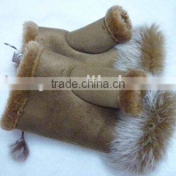 leather rabbit fur gloves stock wholesale